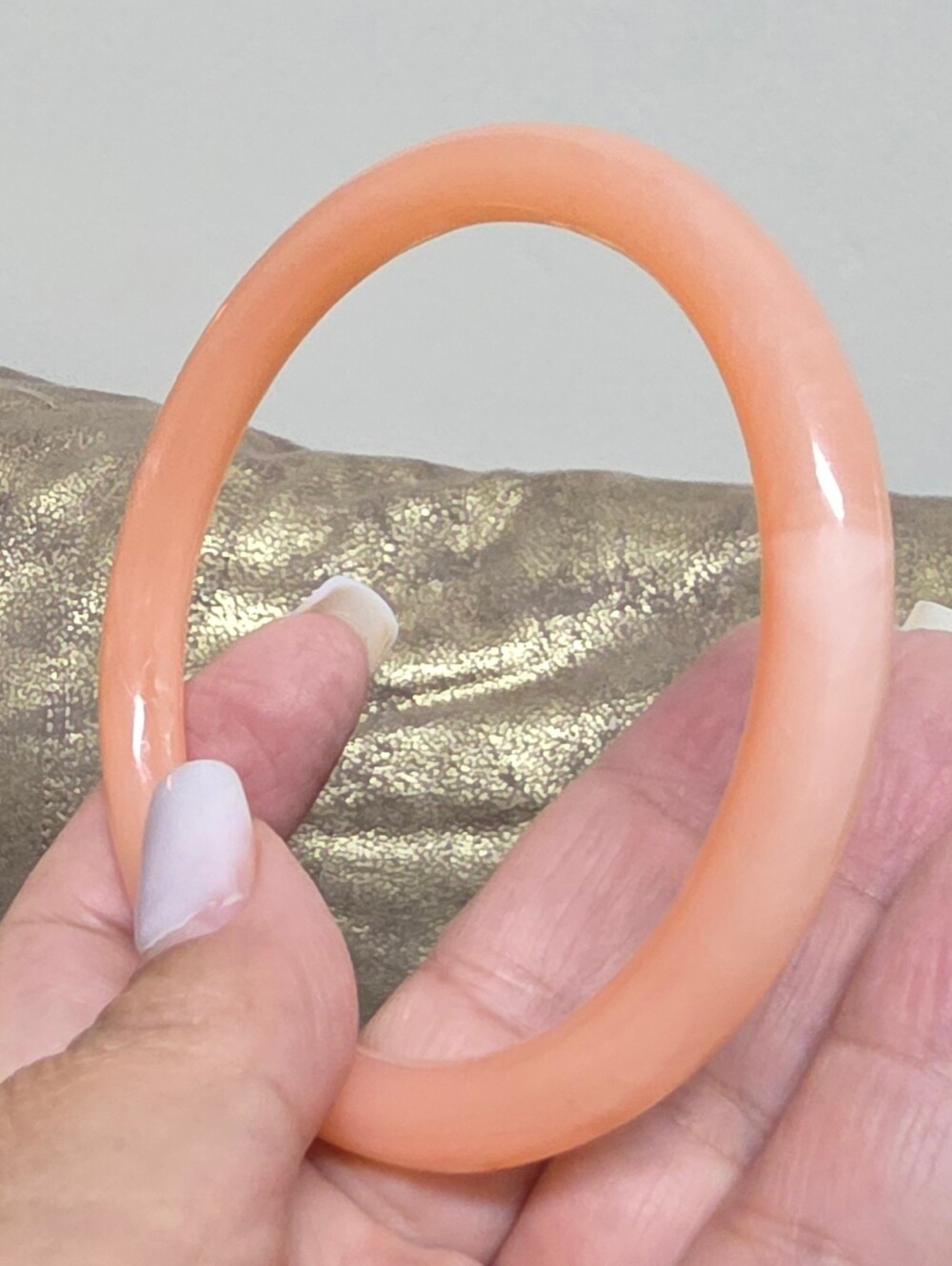 Peach Resin Bangle Bracelet